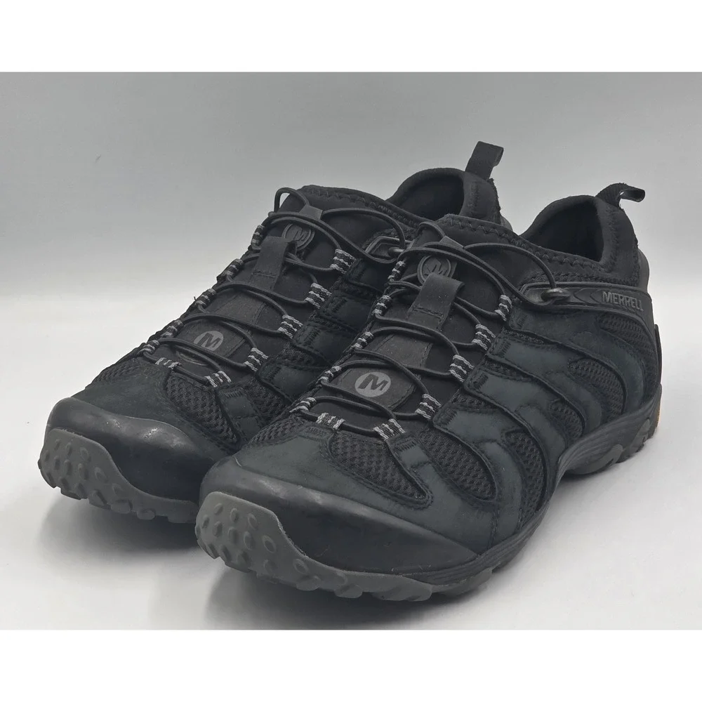 Merrell Chameleon 8 Mens 11 Waterproof Nubuck Leather Lace-Up Hiking Shoes Black
